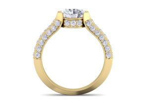 2 1/4 Carat Round Shape Diamond Engagement Ring In 14K Yellow Gold (6.60 G) (I-J, I1-I2 Clarity Enhanced) By SuperJeweler