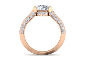 2 1/4 Carat Round Shape Diamond Engagement Ring In 14K Rose Gold (6.60 G) (I-J, I1-I2 Clarity Enhanced) By SuperJeweler