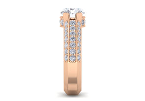 2 1/4 Carat Round Shape Diamond Engagement Ring In 14K Rose Gold (6.60 G) (I-J, I1-I2 Clarity Enhanced) By SuperJeweler