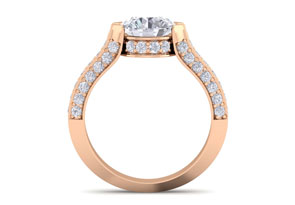 2 3/4 Carat Round Shape Diamond Engagement Ring In 14K Rose Gold (6.80 G) (H-I, SI2-I1) By SuperJeweler