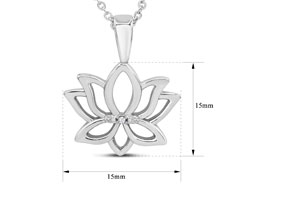 One Diamond Lotus Necklace, 18 Inches, J/K By SuperJeweler