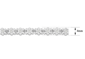 1/2 Carat Diamond Flower Bracelet, 7 Inches. Natural Rose Cut Diamonds, J/K By SuperJeweler