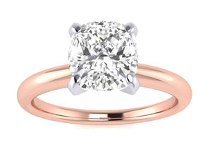 1.5 Carat Cushion Cut Moissanite Solitaire Engagement Ring In 14K Rose Gold (2 G), E/F By SuperJeweler