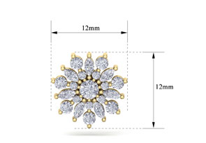1 Carat Round Diamond Flower Stud Earrings In 14K Yellow Gold (3 G), H/I By SuperJeweler