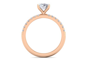 1 Carat Round Shape Classic Moissanite Engagement Ring In 14K Rose Gold (3 G), E/F By SuperJeweler