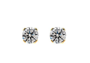 Nearly 1/2 Carat Colorless Diamond Stud Earrings In 14K Yellow Gold (.7 Grams) (F-G, I2) By SuperJeweler