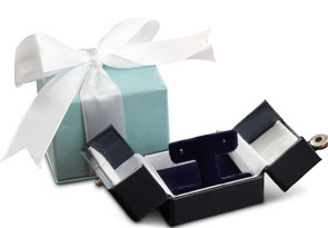 Navy Leather Earring Box W/ Blue Velvet Interior & Snap, Includes Outer Box W/ Ribbon By SuperJeweler
