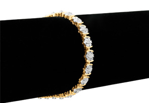 1/2 Carat Diamond Flower Bracelet, 7 Inches. Natural Rose Cut Diamonds. Yellow Gold (12 G) Overlay, J/K By SuperJeweler