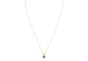 1.05 Carat Diamond Pendant Necklace In 14k Yellow Gold (1 Gram), Clarity Enhanced, H-I Color, I2-I3 Clarity, 18 Inch Chain By SuperJeweler