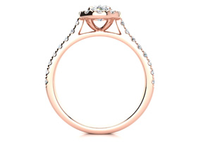 1 Carat Oval Shape Halo Diamond Engagement Ring In 14K Rose Gold (4.50 G) (H-I, SI2-I1) By SuperJeweler