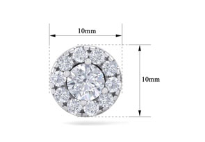2.5 Carat Halo Diamond Stud Earrings In 14K White Gold (2.60 G) (H-I, SI2-I1) By SuperJeweler