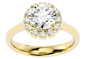 Halo Diamond Ring | 2 1/3 Carat Halo Diamond Engagement Ring In 14 ...