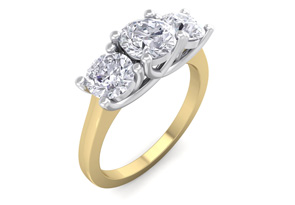 2.15 Carat Three Colorless 3 Diamond Engagement Ring In 14K Yellow Gold, E-F By SuperJeweler