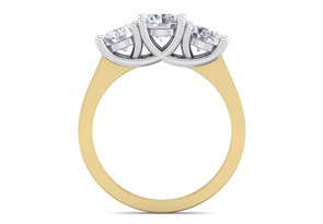 2.15 Carat Three Colorless 3 Diamond Engagement Ring In 14K Yellow Gold, E-F By SuperJeweler
