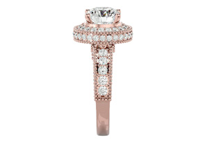 3 1/2 Carat Halo Diamond Engagement Ring In 14K Rose Gold (4.40 G) (, SI2-I1) By SuperJeweler