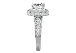 3 1/2 Carat Halo Diamond Engagement Ring In 14K White Gold (4.40 G) (, I1-I2 Clarity Enhanced) By SuperJeweler