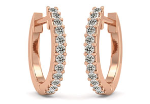 1/8 Carat Diamond Men's Hoop Earrings In 14K Rose Gold (1.90 G),  By SuperJeweler