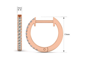 1/8 Carat Diamond Men's Hoop Earrings In 14K Rose Gold (1.90 G),  By SuperJeweler