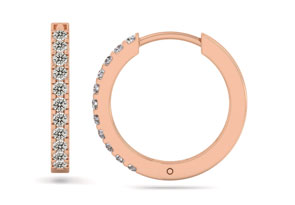 1/5 Carat Diamond Men's Hoop Earrings In 14K Rose Gold (2.10 G),  By SuperJeweler