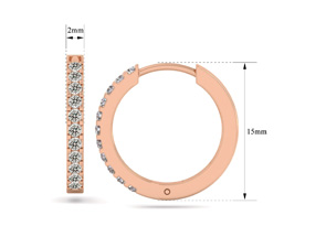 1/5 Carat Diamond Men's Hoop Earrings In 14K Rose Gold (2.10 G),  By SuperJeweler