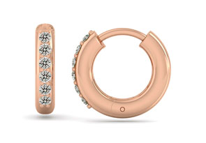 1/4 Carat Diamond Men's Hoop Earrings In 14K Rose Gold (2.70 G),  By SuperJeweler