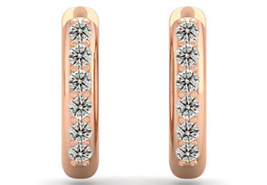 1/4 Carat Diamond Men's Hoop Earrings In 14K Rose Gold (2.70 G),  By SuperJeweler