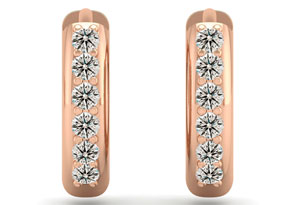 1/3 Carat Diamond Men's Hoop Earrings In 14K Rose Gold (3.50 G),  By SuperJeweler