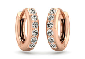 1/3 Carat Diamond Men's Hoop Earrings In 14K Rose Gold (3.50 G),  By SuperJeweler