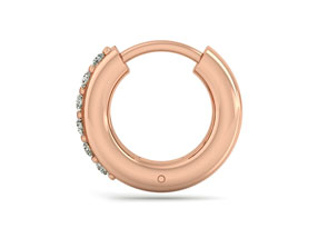 1/6 Carat Diamond Single Men's Hoop Earring In 14K Rose Gold (1.75 G),  By SuperJeweler