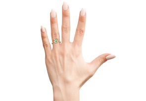 2 1/5 Carat Green Amethyst & 22 Diamond Ring In 14K White Gold (3 G), , Size 4 By SuperJeweler