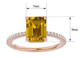 2 1/5 Carat Citrine & 22 Diamond Ring In 14K Rose Gold (3 G), , Size 4 By SuperJeweler