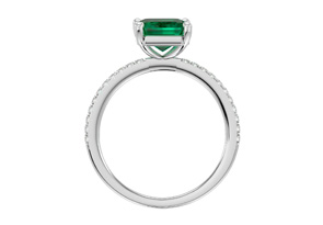 2 1/3 Carat Emerald Cut & 22 Diamond Ring In 14K White Gold (3 G), , Size 4 By SuperJeweler