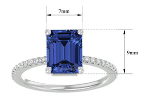 2.5 Carat Tanzanite & 22 Diamond Ring In 14K White Gold (3 G), , Size 4 By SuperJeweler