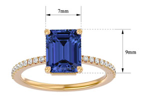 2.5 Carat Tanzanite & 22 Diamond Ring In 14K Yellow Gold (3 G), , Size 4 By SuperJeweler