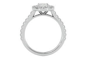 1 3/4 Carat Oval Shape Halo Diamond Engagement Ring In 14K White Gold (4.80 G) (, SI2-I1) By SuperJeweler