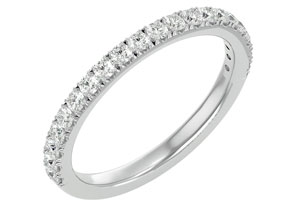 1/2 Carat Moissanite Wedding Band In 14K White Gold (2.90 G), E/F Color, Size 4 By SuperJeweler
