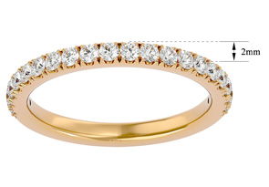 1/2 Carat Moissanite Wedding Band In 14K Yellow Gold (2.90 G), E/F Color, Size 4 By SuperJeweler