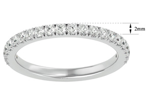 1/2 Carat Diamond Wedding Band Ring In 14K White Gold (2.90 G) (, SI2-I1), Size 4 By SuperJeweler