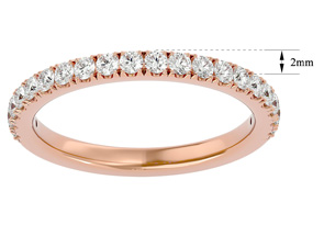 1/2 Carat Diamond Wedding Band In 14K Rose Gold (2.90 G) (, SI2-I1), Size 4 By SuperJeweler