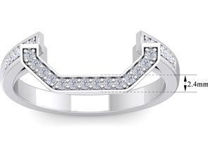 1/5 Carat Matching Diamond Wedding Band In 14K White Gold (2.1 G), , Size 4 By SuperJeweler