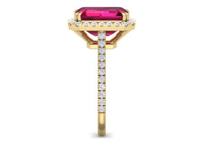 7 1/2 Carat Ruby & 48 Diamond Ring In 14K Yellow Gold (3.80 G), , Size 4 By SuperJeweler
