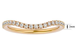 1/4 Carat Moissanite Wedding Band In 14K Yellow Gold (2.3 G), E/F Color, Size 4 By SuperJeweler