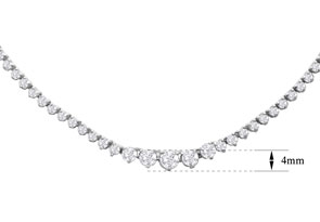 Graduated 5 Carat Diamond Tennis Necklace In 14K White Gold (17 G) (, I1-I2), 17 Inch Chain By SuperJeweler
