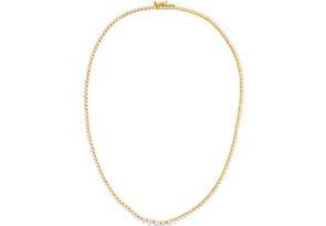 Graduated 5 Carat Diamond Tennis Necklace In 14K Yellow Gold (17 G) (, I1-I2), 17 Inch Chain By SuperJeweler