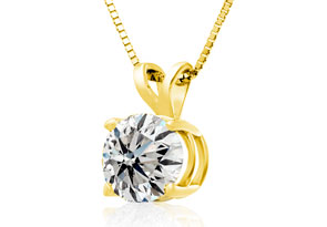2 Carat Diamond Pendant Necklace In 14k Yellow Gold, , 18 Inch Chain By SuperJeweler