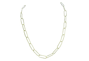 14K Yellow Gold (6.30 G) Over Sterling Silver Textured Paperclip Chain Necklace, 20 Inches By SuperJeweler