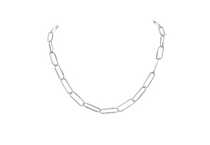 925 Sterling Silver Textured Paperclip Chain Necklace, 18 Inches By SuperJeweler
