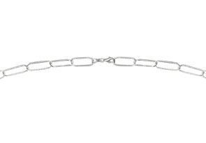 925 Sterling Silver Textured Paperclip Chain Necklace, 20 Inches By SuperJeweler