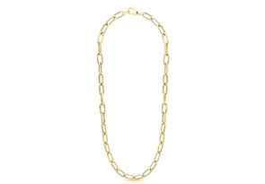 14K Yellow Gold (7 G) Over Sterling Silver Paperclip Chain Necklace, 20 Inches By SuperJeweler
