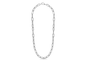 925 Sterling Silver Paperclip Chain Necklace, 20 Inches By SuperJeweler